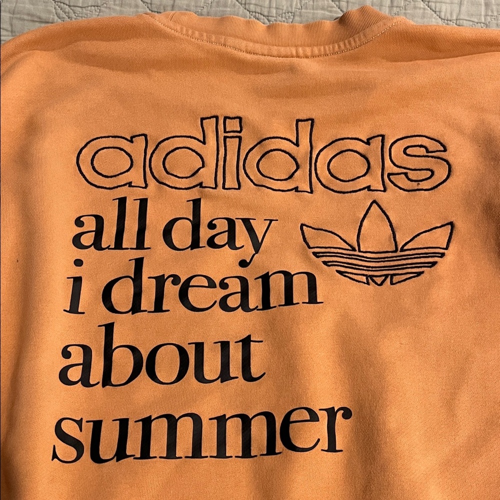 Vintage ADIDAS Rust Crewneck Sweatshirt “All Day I Dream About Summer” - Picture 3 of 12